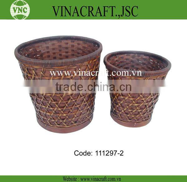 Brown bamboo basket