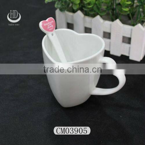 ceramic heart shaped tea cup and saucer