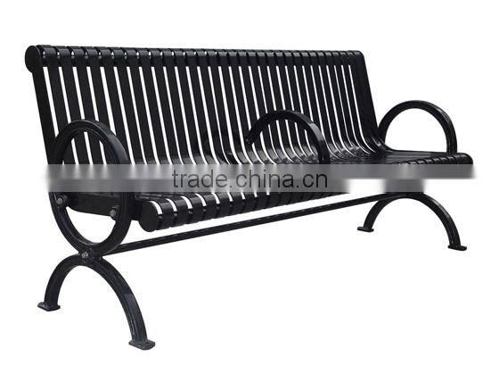 All kinds of different park benches