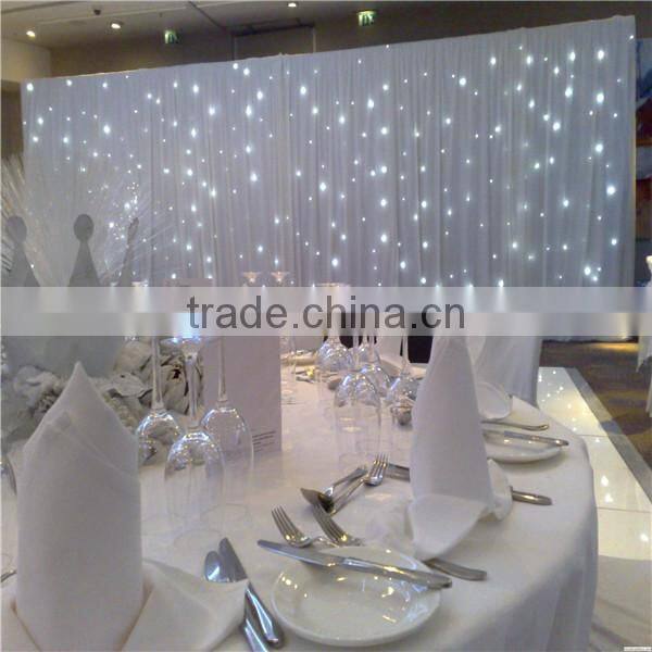 Good quality indoor Black white curtain led star drop curtain / led star cloth / led star for stage