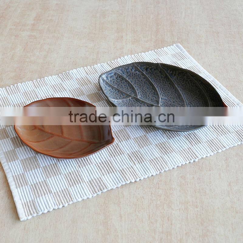 Japanese style stoneware dish with solid color