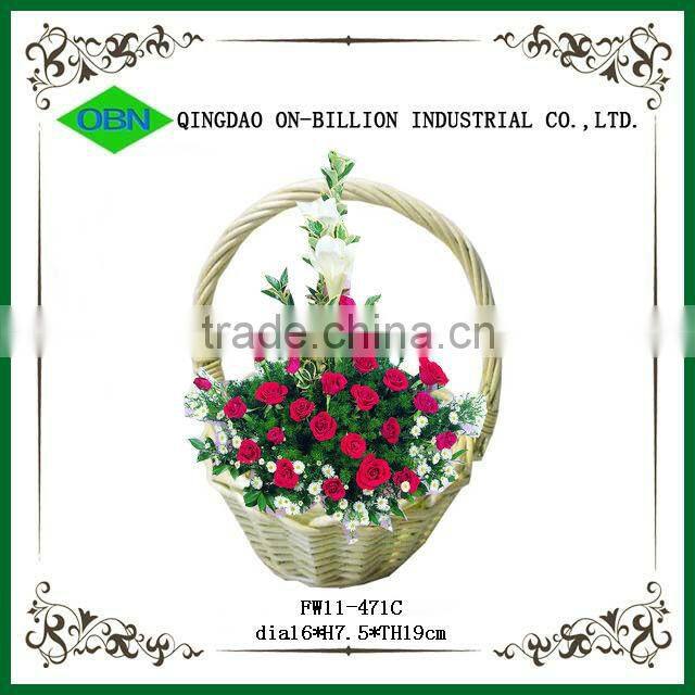 Cheap wicker decorate flower girl basket wedding