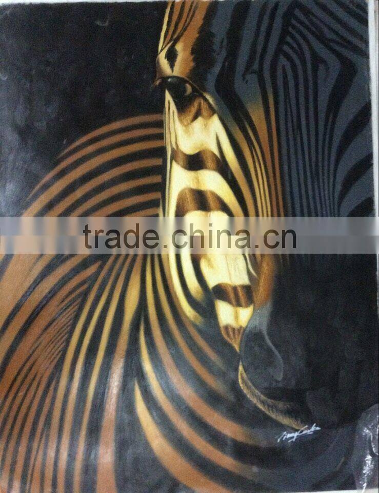 Handmade Zebra Oil Painting on Canvas