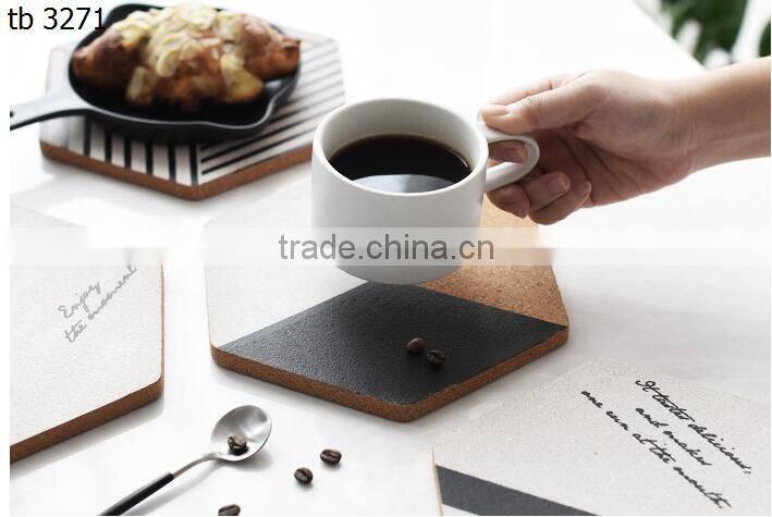 set of 4 Personalized printing Fletcher Style Thick Cork Coasters