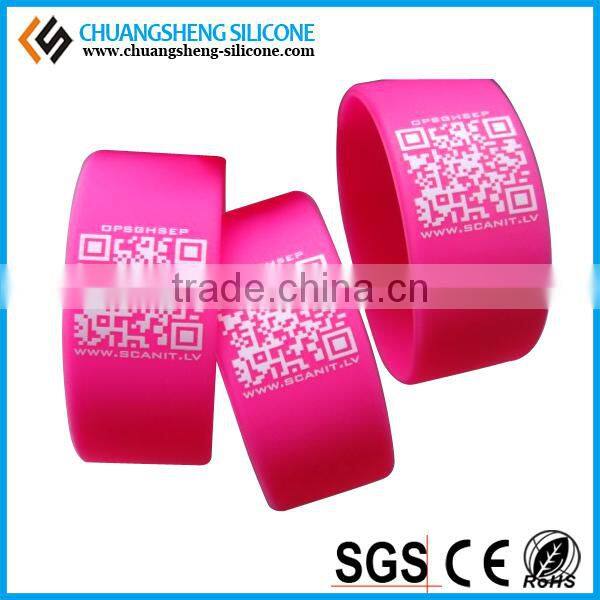 2016 most fashion Bar code silicone abroad bangles, promotional wirstband,