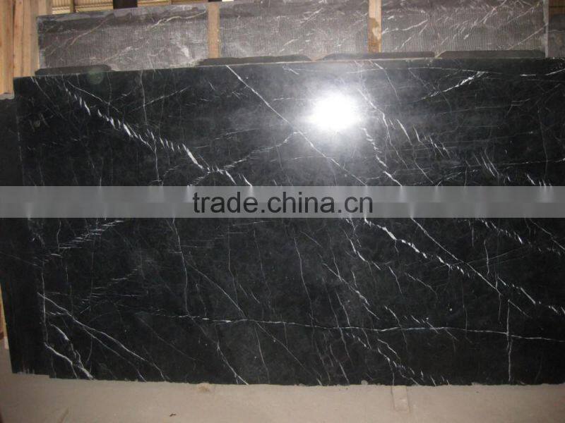 Polished Black Marquina marble tile