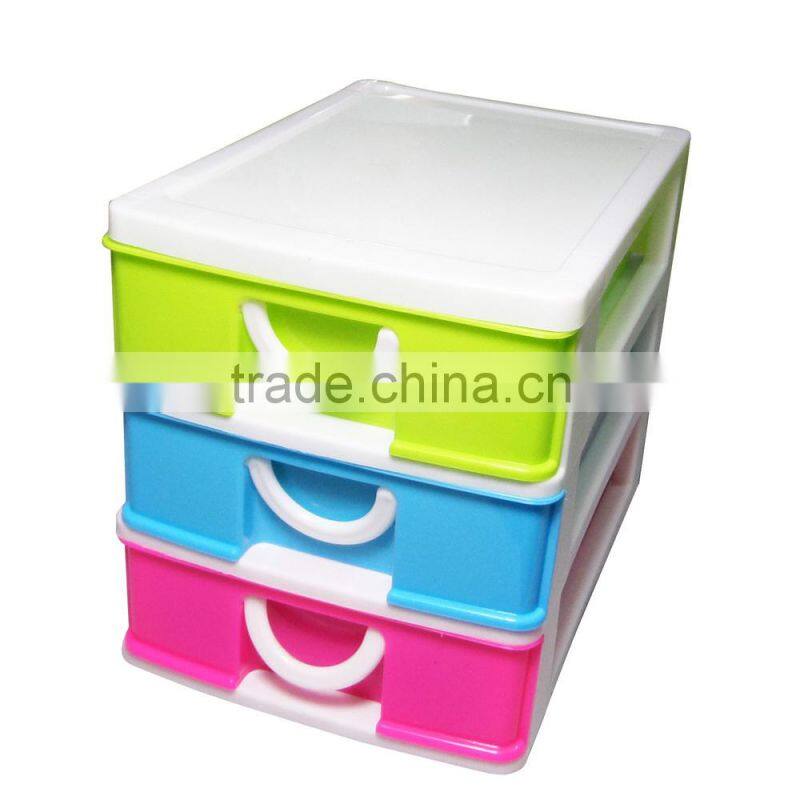 ECO-friendly 3 tier desktop mini stackable storage plastic drawer