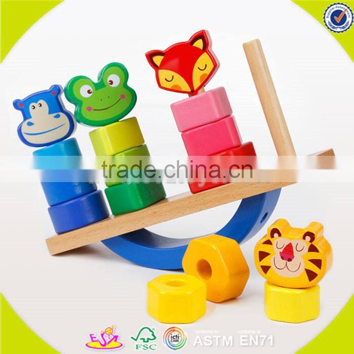 wholesale top sale wooden cube balance toy for kids cheap wooden cube balance toy DIY colorful wooden cube balance toy W11F048