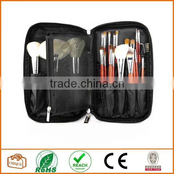 Multifunction Fabrics Makeup Brush Zipper Folio Case Cosmetic Handbag For Travel