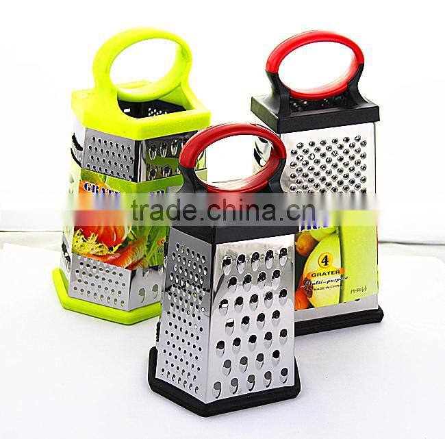 HH0034 6-sided Stainless Steel Red Multi-purpose coconut Grater