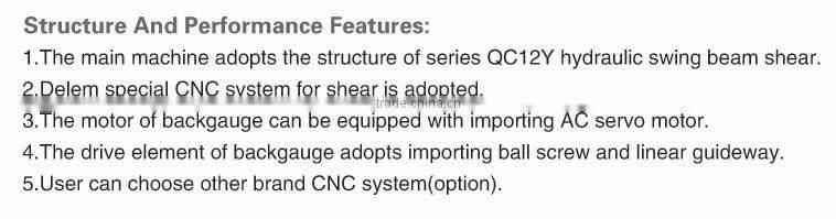 QC12K CNC Hydraulic Swing Beam Shear model from 4x2500 to 32x4000mm