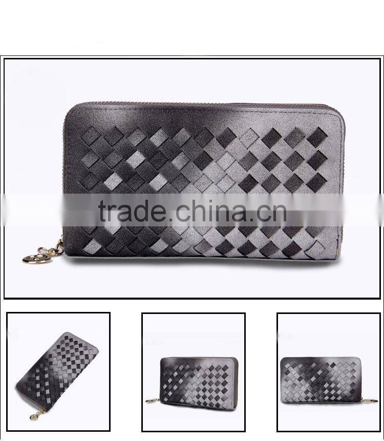 2015 Fashion New Design Woman Wallet Knit Lines Lady Wallet/Purse Women
