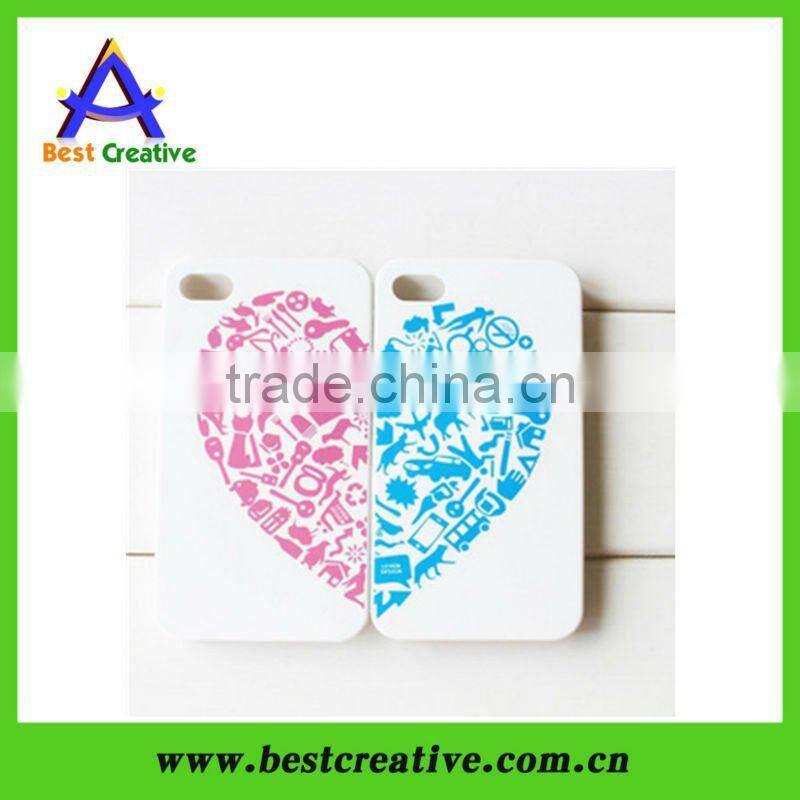 Couple plastic heart printing phone case plastic cover