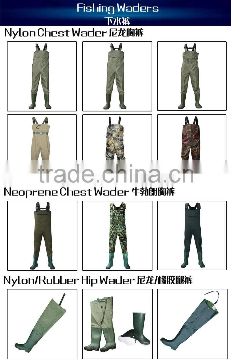 5 layers fishing wader suits pants waterproof breathable nylon pants with water repllent pocket