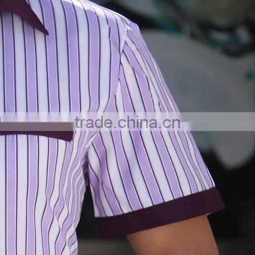 2017 OEM hotel unisex short sleeve staff uniform high quality