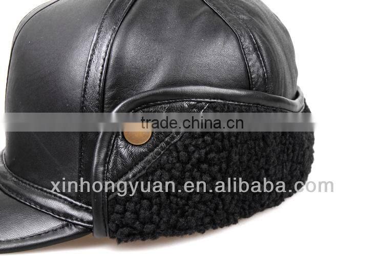 leather winter hats with earflaps
