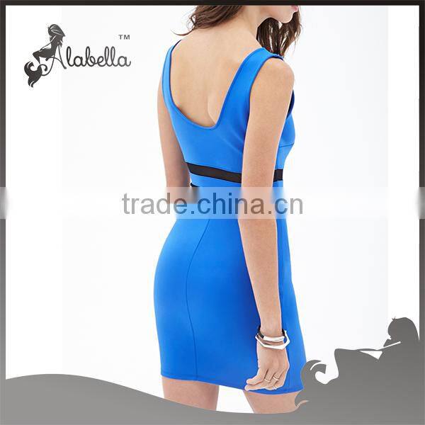 Mesh panel bodycon dress of 2015 hot selling fashion dress for women