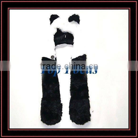 HIGH QUALITY FLUFFY FAUX FUR ANIMAL HOOD BABY HATS PANDA