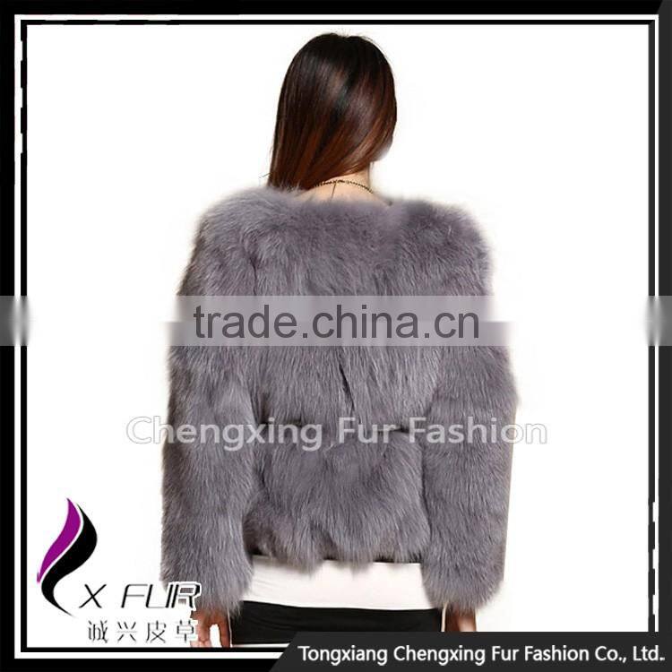 CX-G-A-225B Luxury Winter Patchwork Women Fox Fur Coat