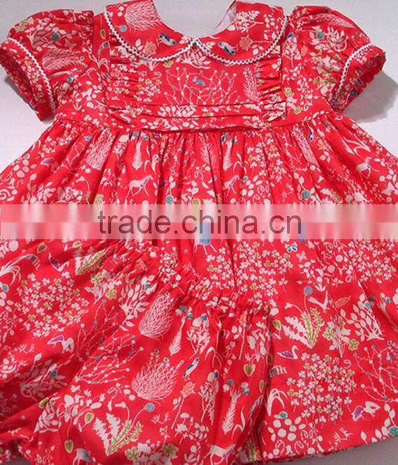 New Design OEM 100% Cotton Woven Printed Baby Girl Clothes Set