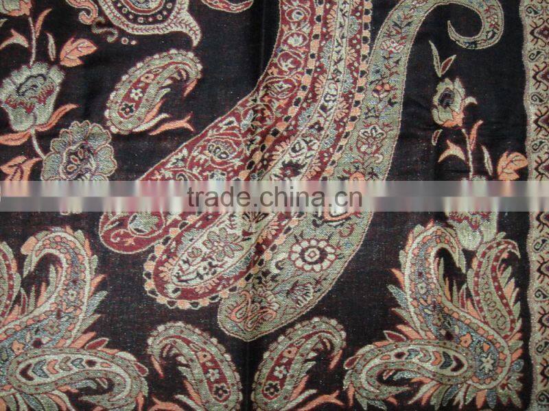 Fashion Australian lady classic jacquard paisley floral large pashmina viscose shawl