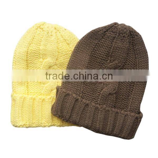 plain export double layer pure color cheap winter warm hats factory