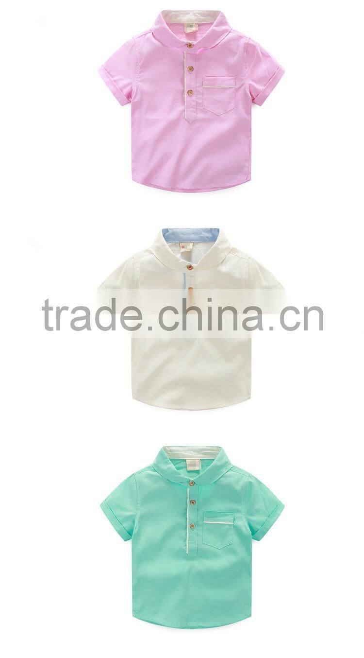 High quality plain blue cotton Polo shirt kindergarten primary school uniform