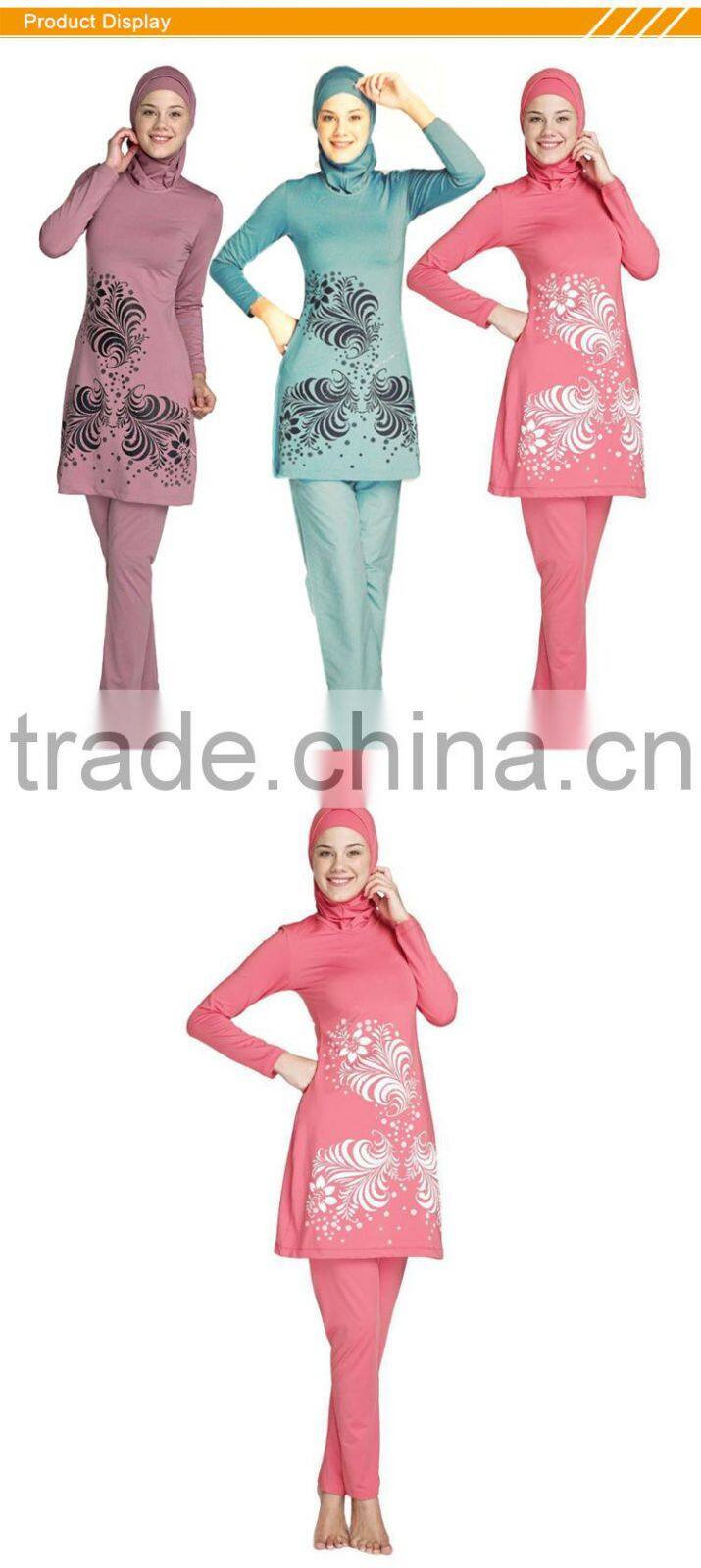 Zakiyyah 5584 Custom muslim girls swimwear colorful swimwear plus size waterproof swimwear