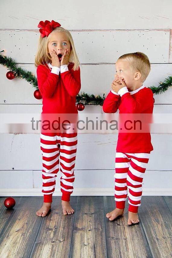Chirstmas outfit red stripe top and ruffle pants christmas clothing set christmas outfit