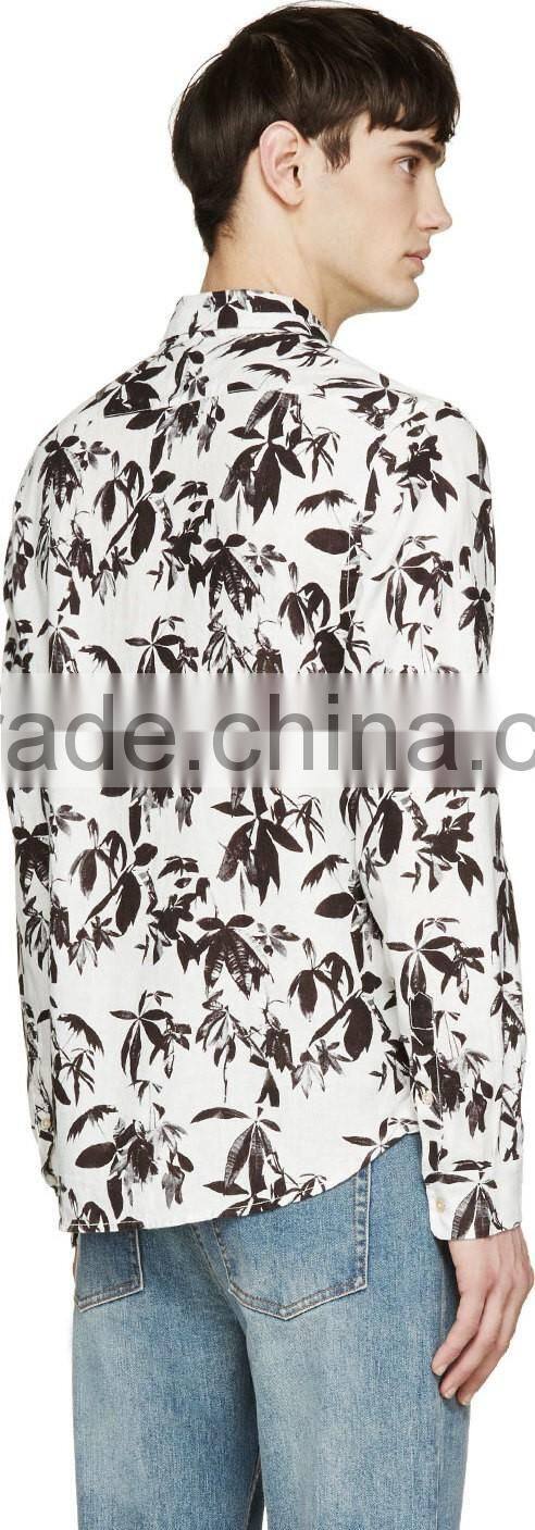 latest design vintage floral printed shirt
