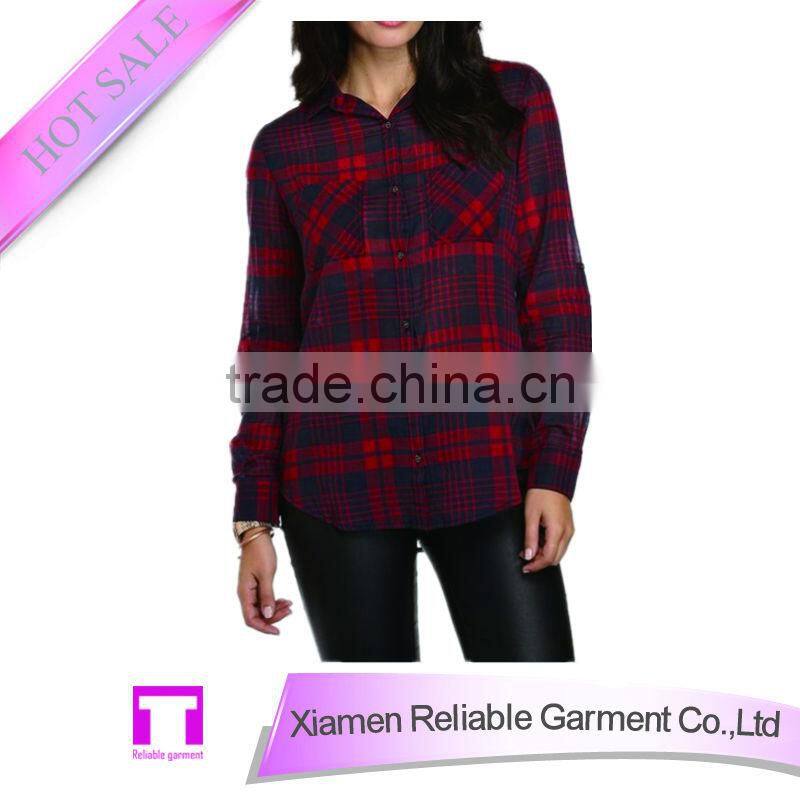 Fashionable China manufacturer women chiffon blouse