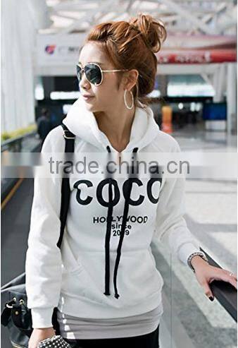 Women's Cute Coco Print Pullover With Hood Designer Tracksuits With Front Pocket