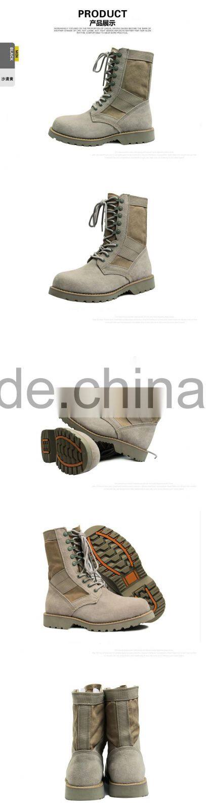 2016 best selling comfortable Yellow sand leather military boot tactical boots