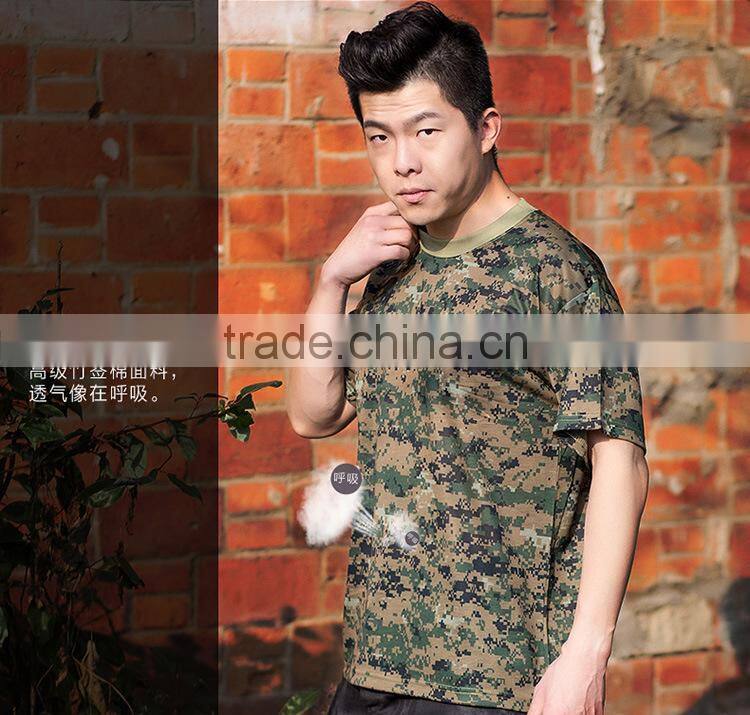 2016 Wholesale Men Camouflage dryfit breathable T-shirt Men Army Tactical Combat T Shirt Military Sport Camo Camp Mens T Shirts