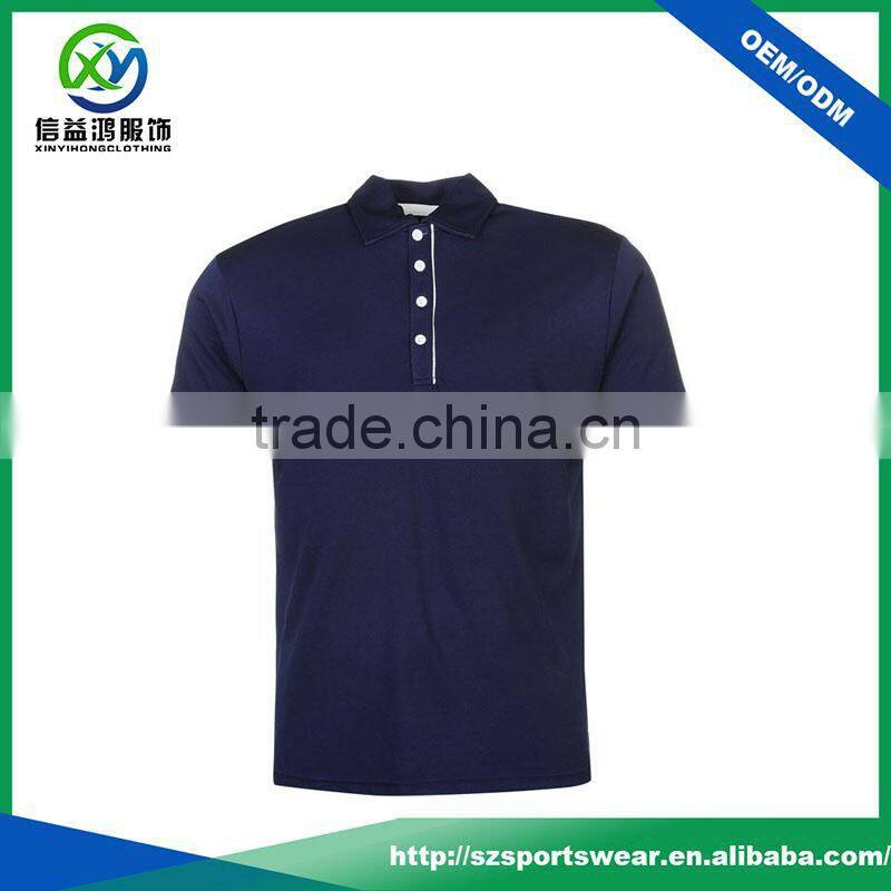 4 Button design contrast color casual polo shirt with 100% polyester comfortable