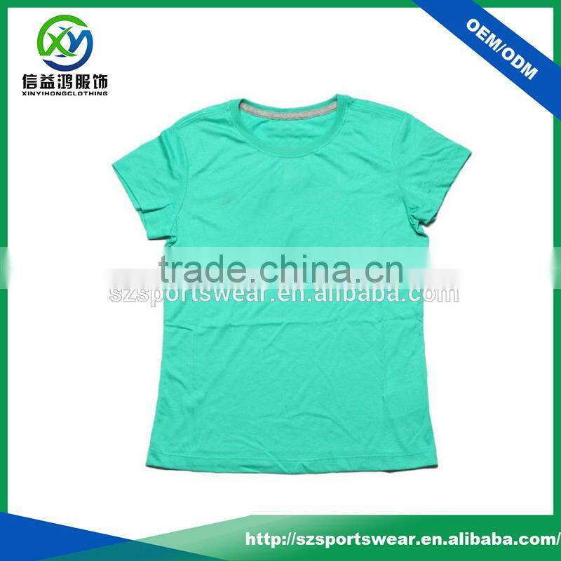 Plain Round Neck Cotton Spandex ladies Custom Sports T-Shirt