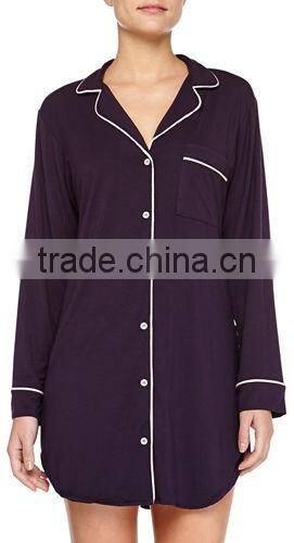 Custom Pajamas Manufacturers Wholesale Clothing Fashion Sleepshirt For Women Sleep Wear long sleeves Nightwear