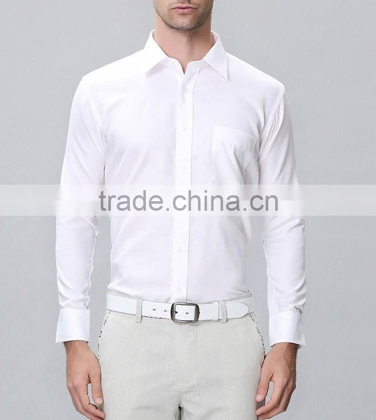Wholesale pure cotton white shirts for men stylish quality men office shirts