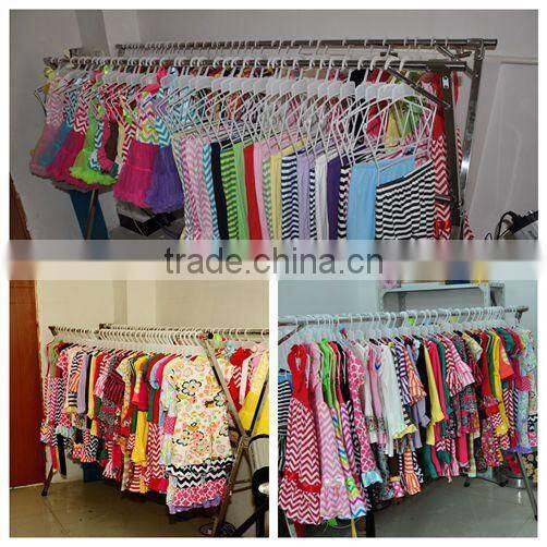 Boutique Double Ruffle Pants Childrens Chevron Pants wholesale Summer Cotton knit ruffle pants for girls