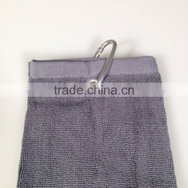trifold golf towel custom golf towel with text embroidery and clip