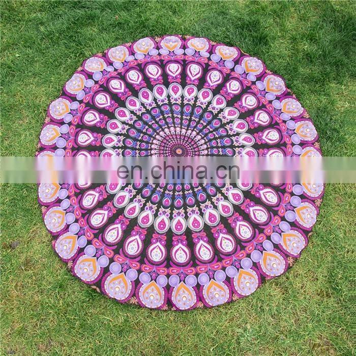 Quick dry Custom Printed Microfiber long lasting cooling feel sport round beach towel