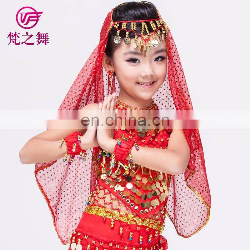 P-9055 120D Chiffon chiffon glittery children kids belly dance head veil scarf