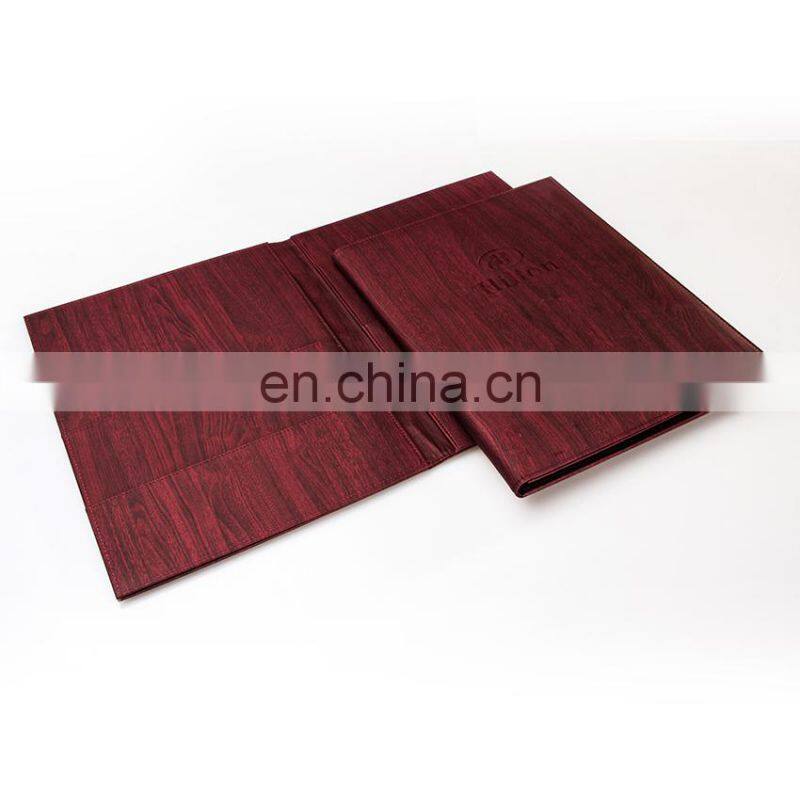 Hot Sale Handmade Eco-friendly Leather Resturant Wine Menu