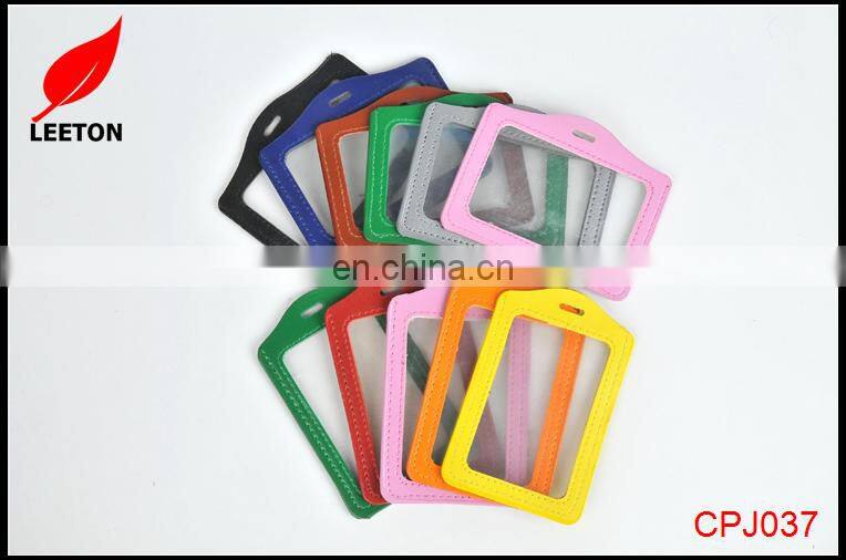 Factory supply good quality leather name ID card holder