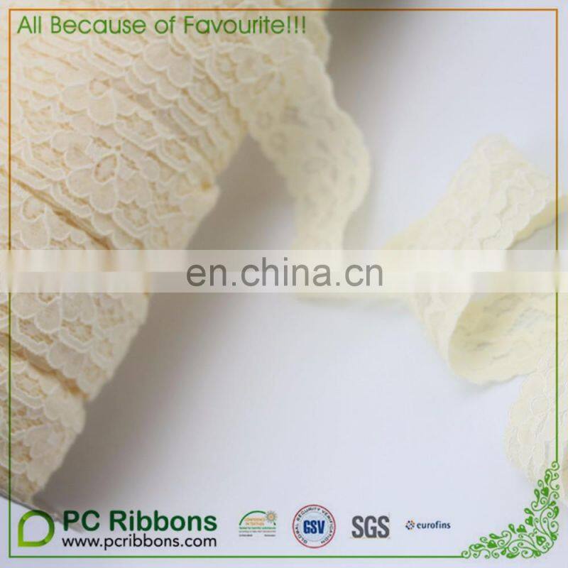 Cream elastic lace fabrics