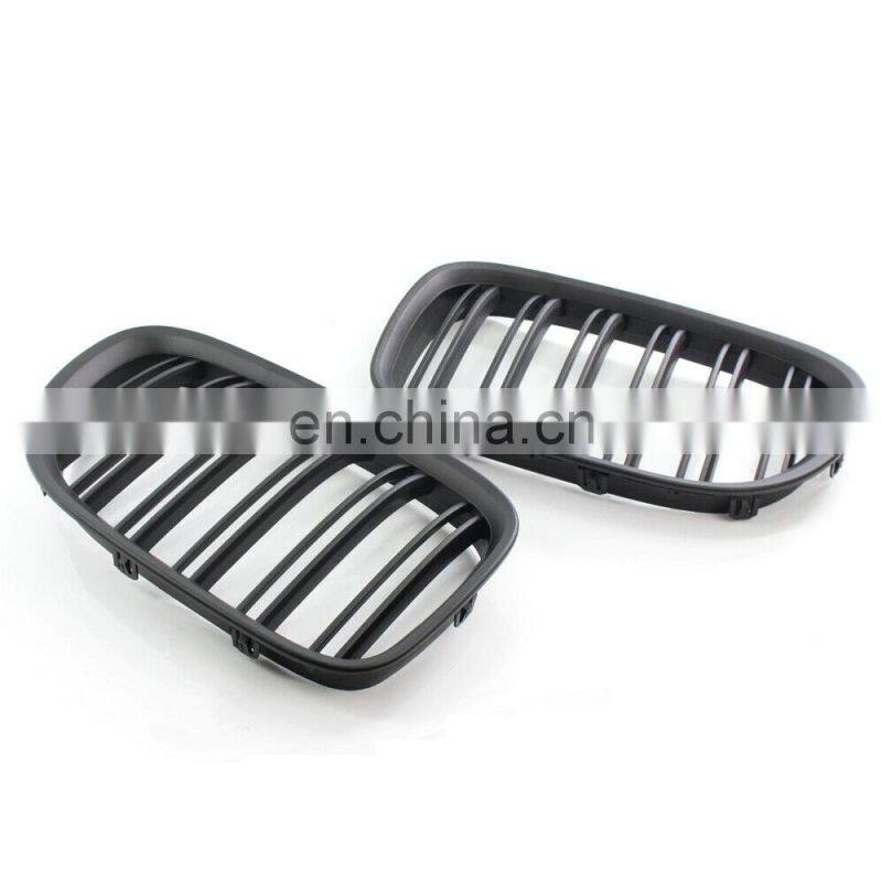 1 Pair Matte black Double Slat Line Front Grille Kidney grill for BMW 5 Series F10 F11 F18 2010-2016