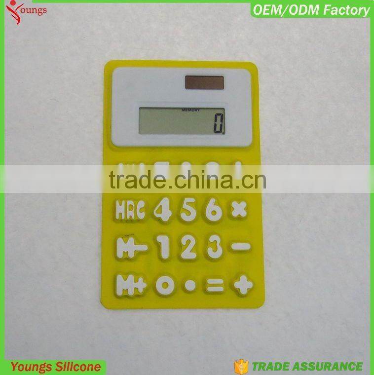 2016 hot sale 8 Digits Silicone Solar Powered Calculator