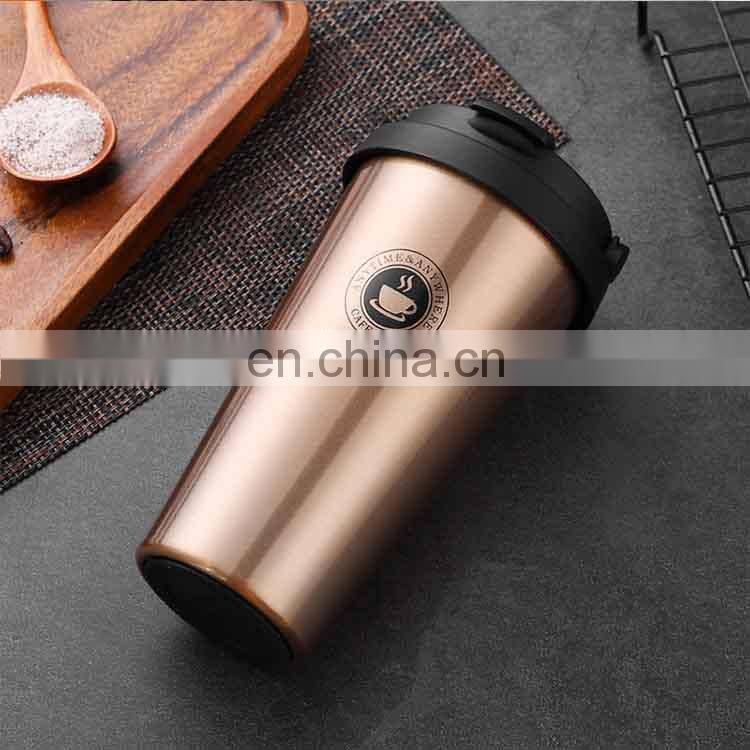 Customized Thermos Insulated Stainless Steel Coffee Mug with Lid