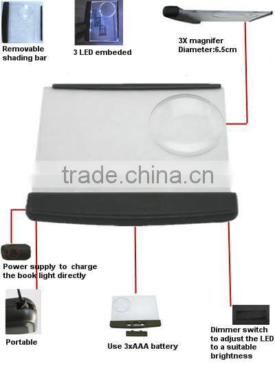 JAK HF4004A CE and RoHS certificated 3 LED Cheap Book Light