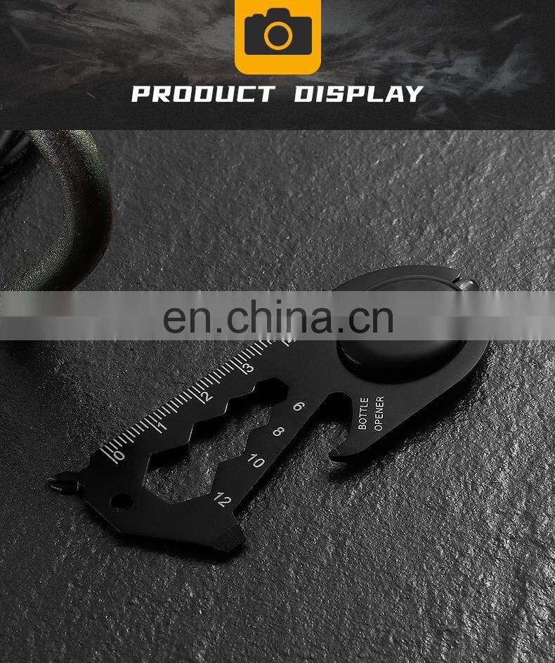 Multi-function Tool Card Camping Combination Tool Belt Light Blackened Stainless Steel Card Outdoor EDC Mini Tool